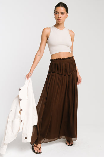Fallon Maxi Skirt in Brown