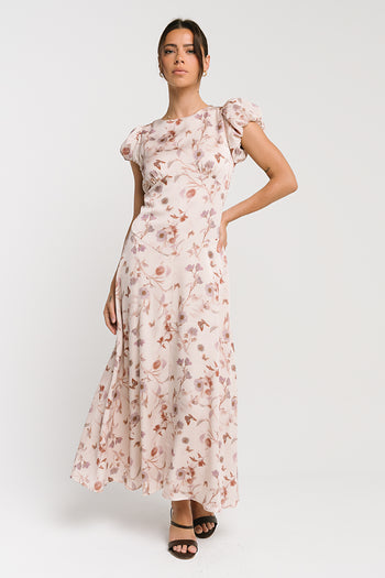 Savannah Floral Midi Dress in Pink
