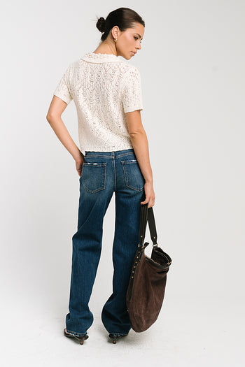 Liam Collared Blouse in Cream