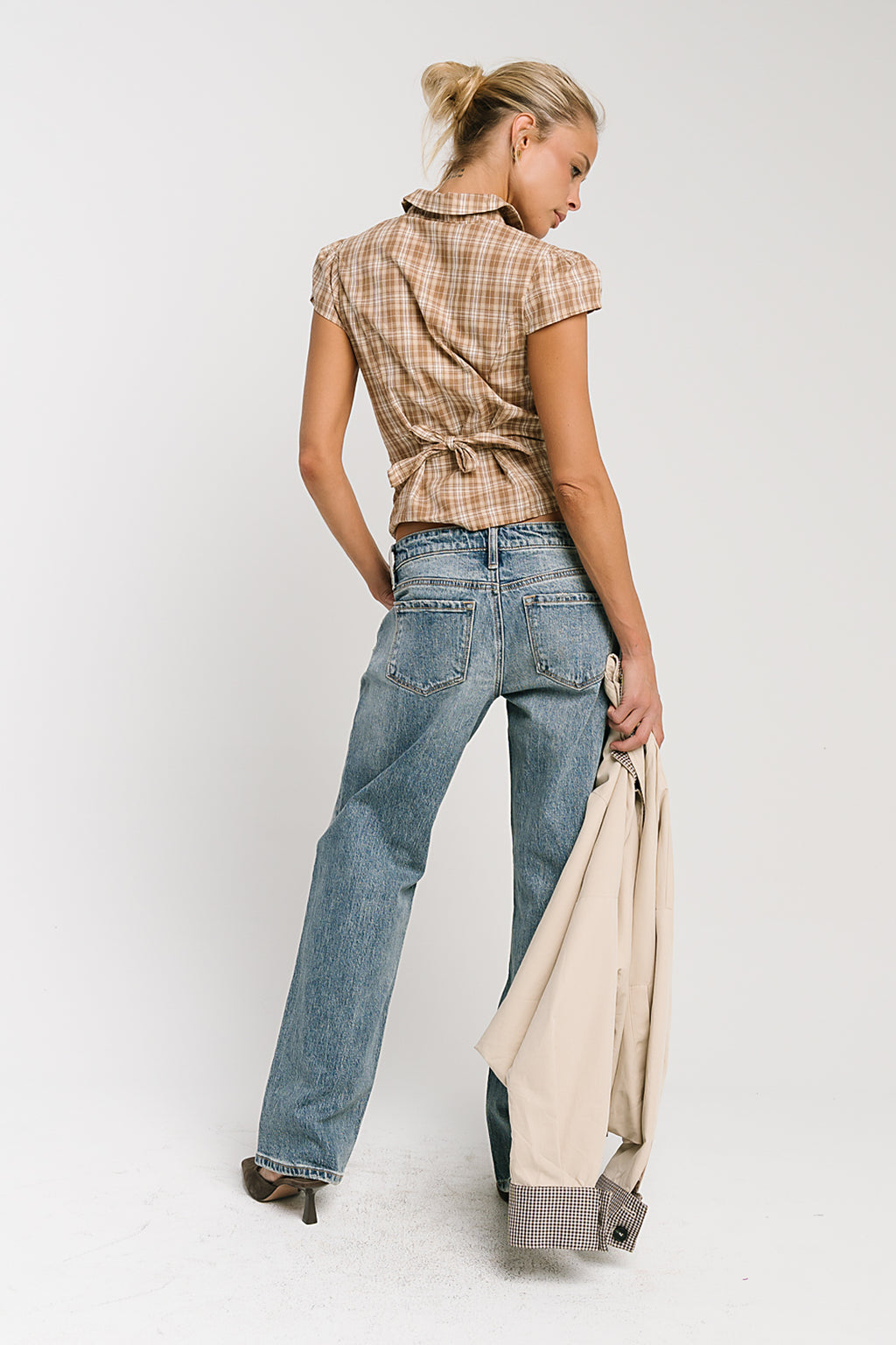 Miley Plaid Button Up Top