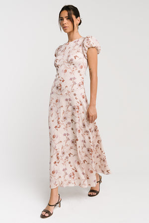 Savannah Floral Midi Dress in Pink