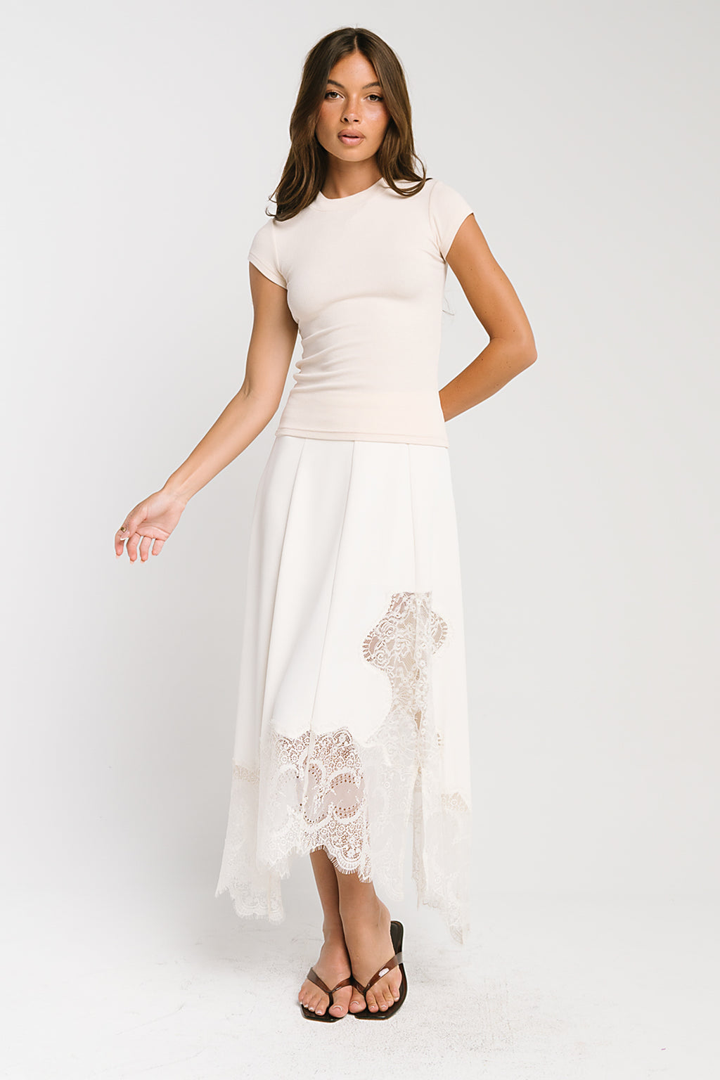Asher Ribbed Top in Cream
