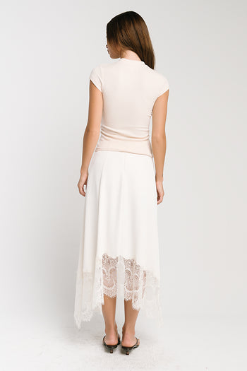 Rachelle Lace Midi Skirt in Cream