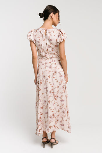Savannah Floral Midi Dress in Pink