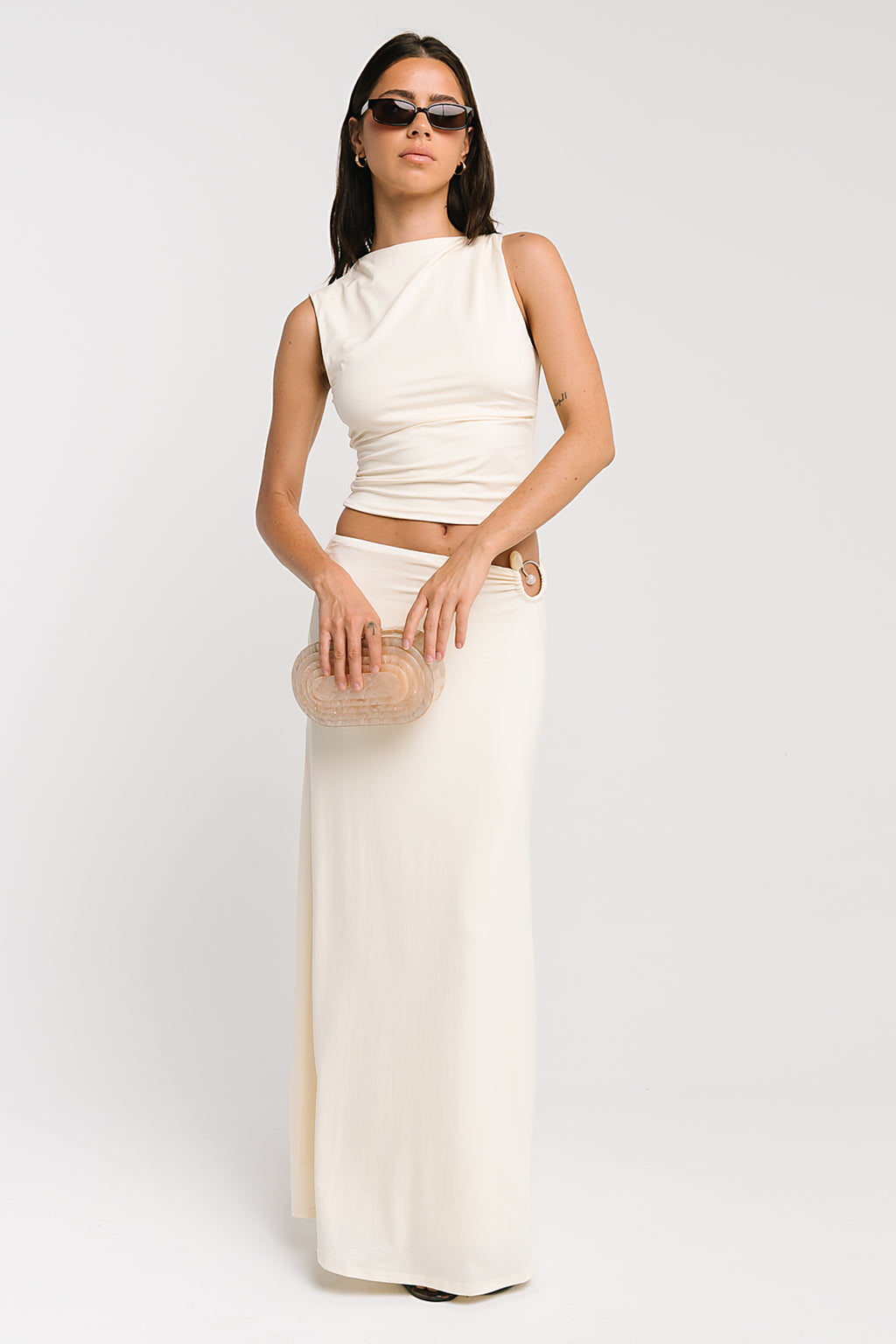 Louise Maxi Skirt in Cream