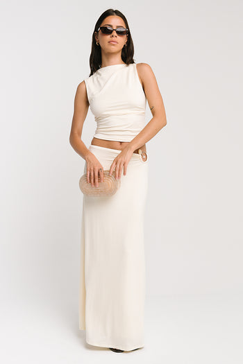 Louise Maxi Skirt in Cream