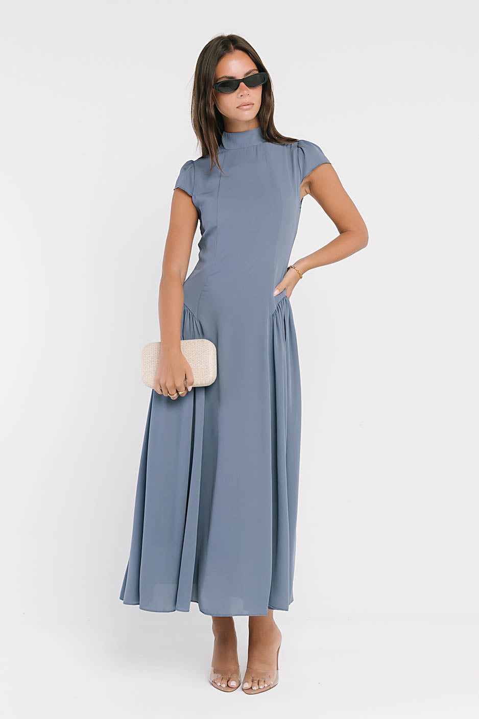 Marlee Maxi Dress in Slate Blue