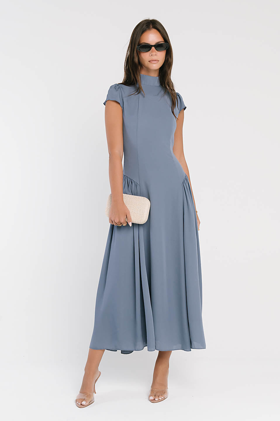Marlee Maxi Dress in Slate Blue