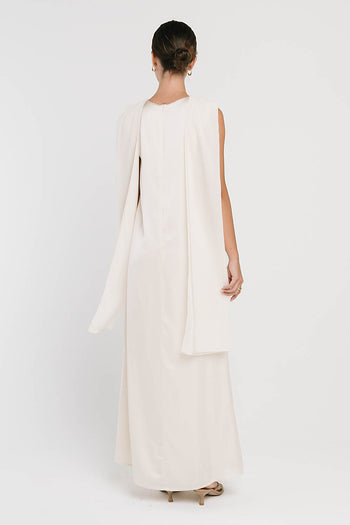 Lauren Satin Maxi Dress in Ivory