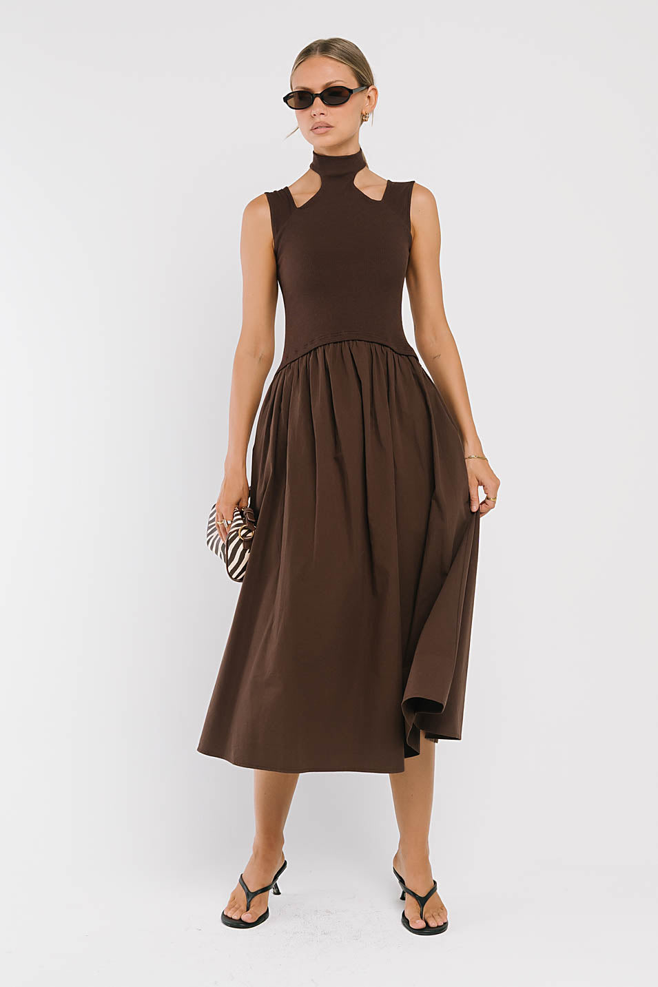 Ciel Maxi Dress in Brown
