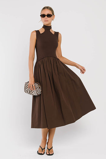 Ciel Maxi Dress in Brown