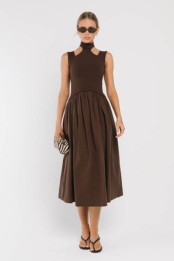 Ciel Maxi Dress in Brown