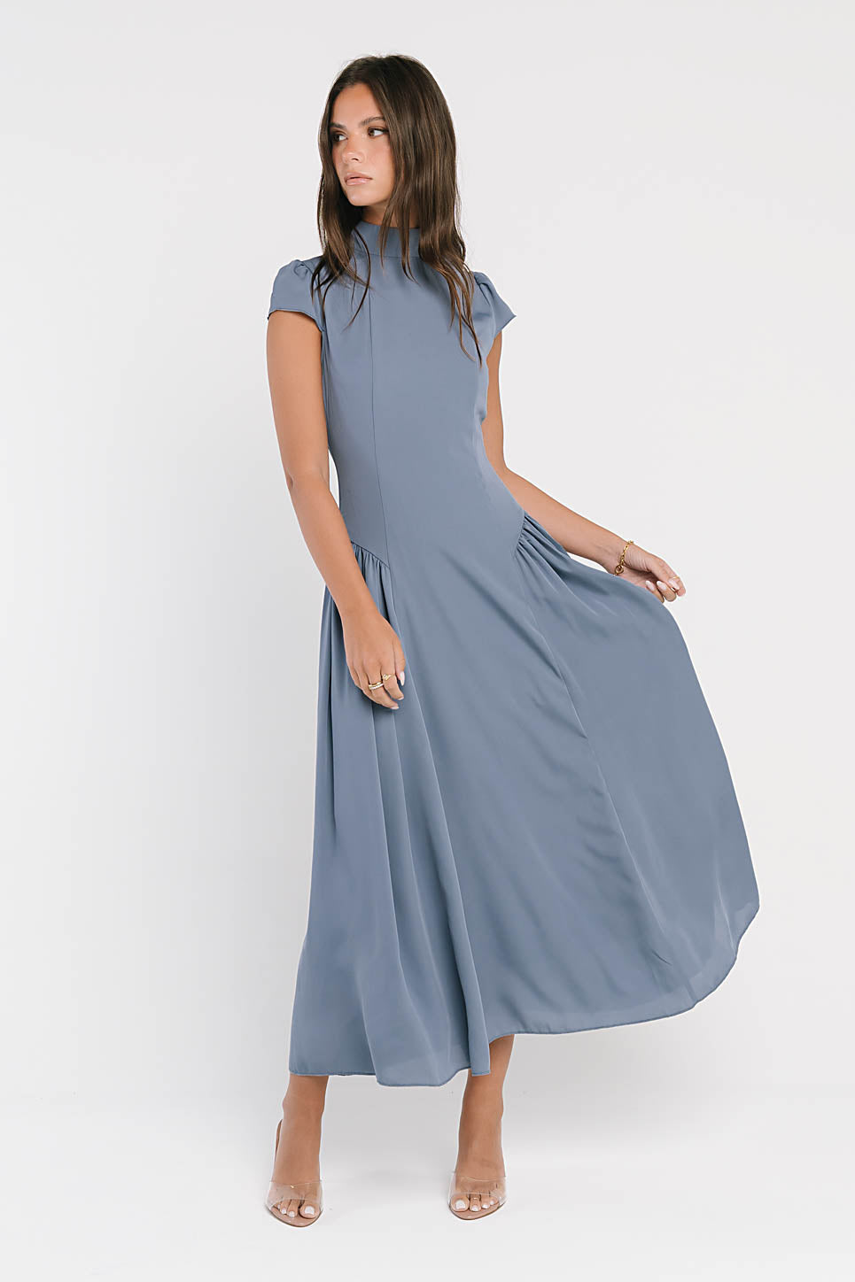 Marlee Maxi Dress in Slate Blue