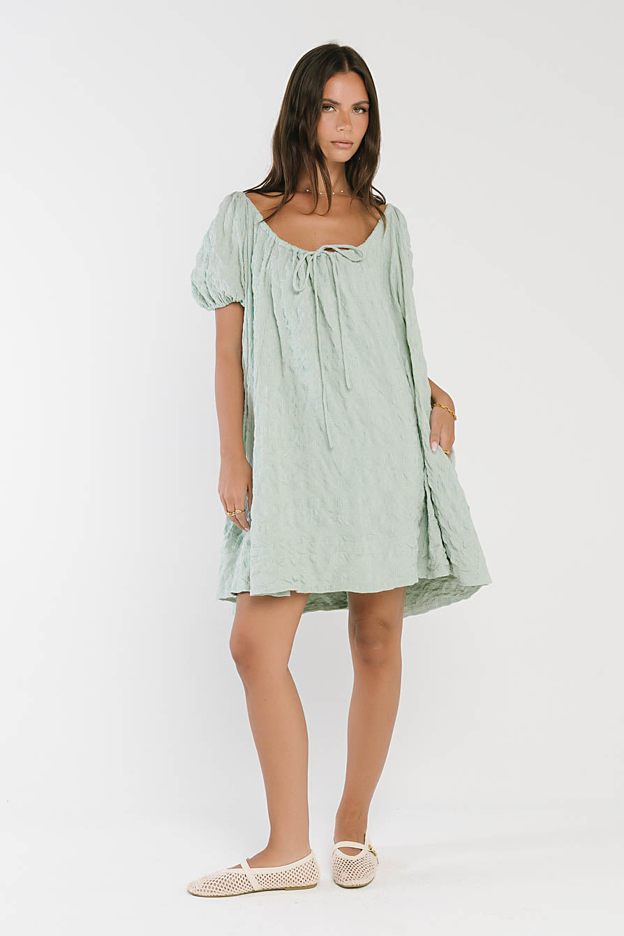 Charlie Gingham Mini Dress in Blue