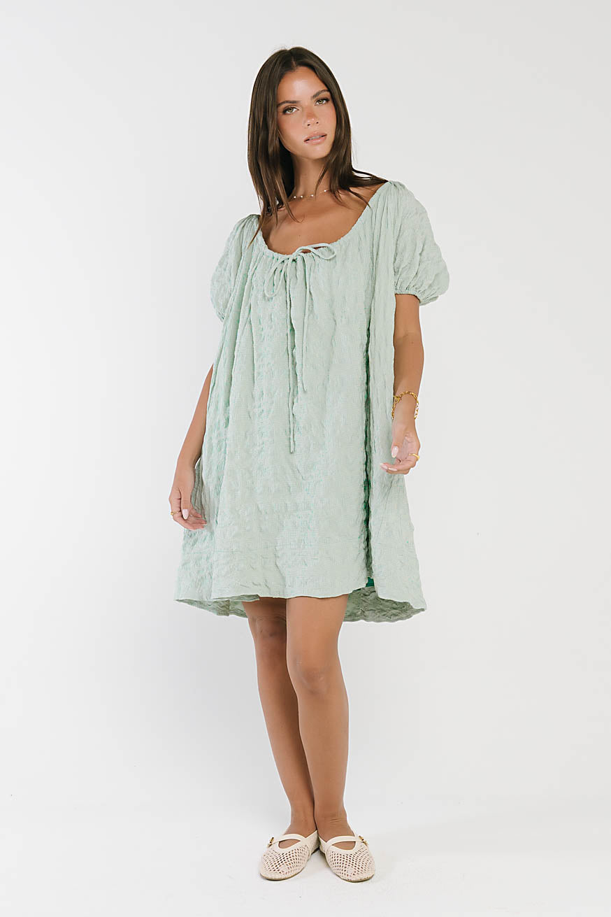 Charlie Gingham Mini Dress in Blue