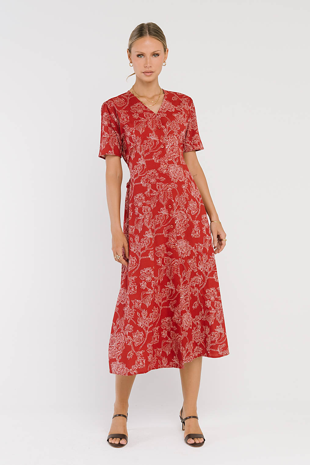 Lorie Maxi Dress in Rust