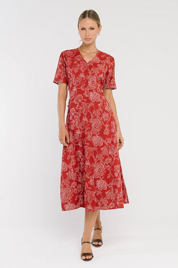Lorie Maxi Dress in Rust