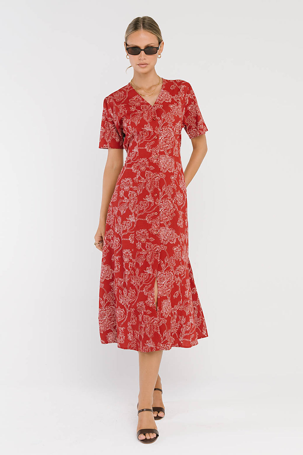 Lorie Maxi Dress in Rust