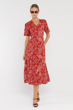Lorie Maxi Dress in Rust