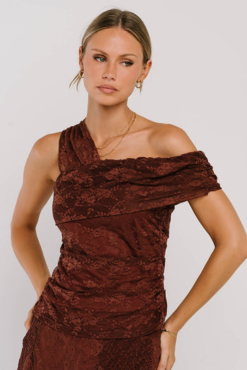 Cleo Asymmetrical Lace Top