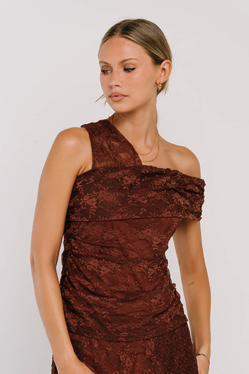 Cleo Asymmetrical Lace Top