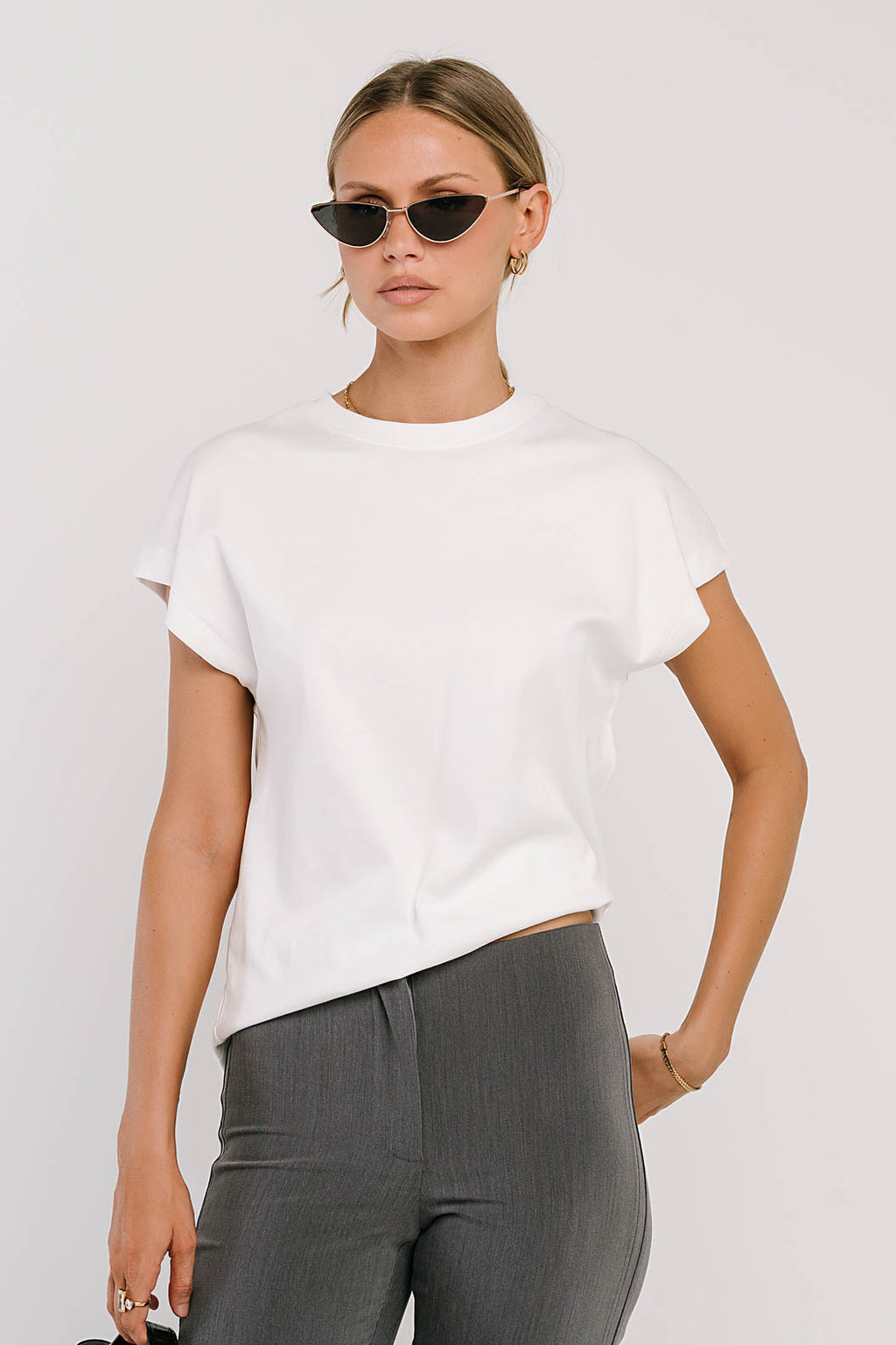 Elara Oversized Tee in White