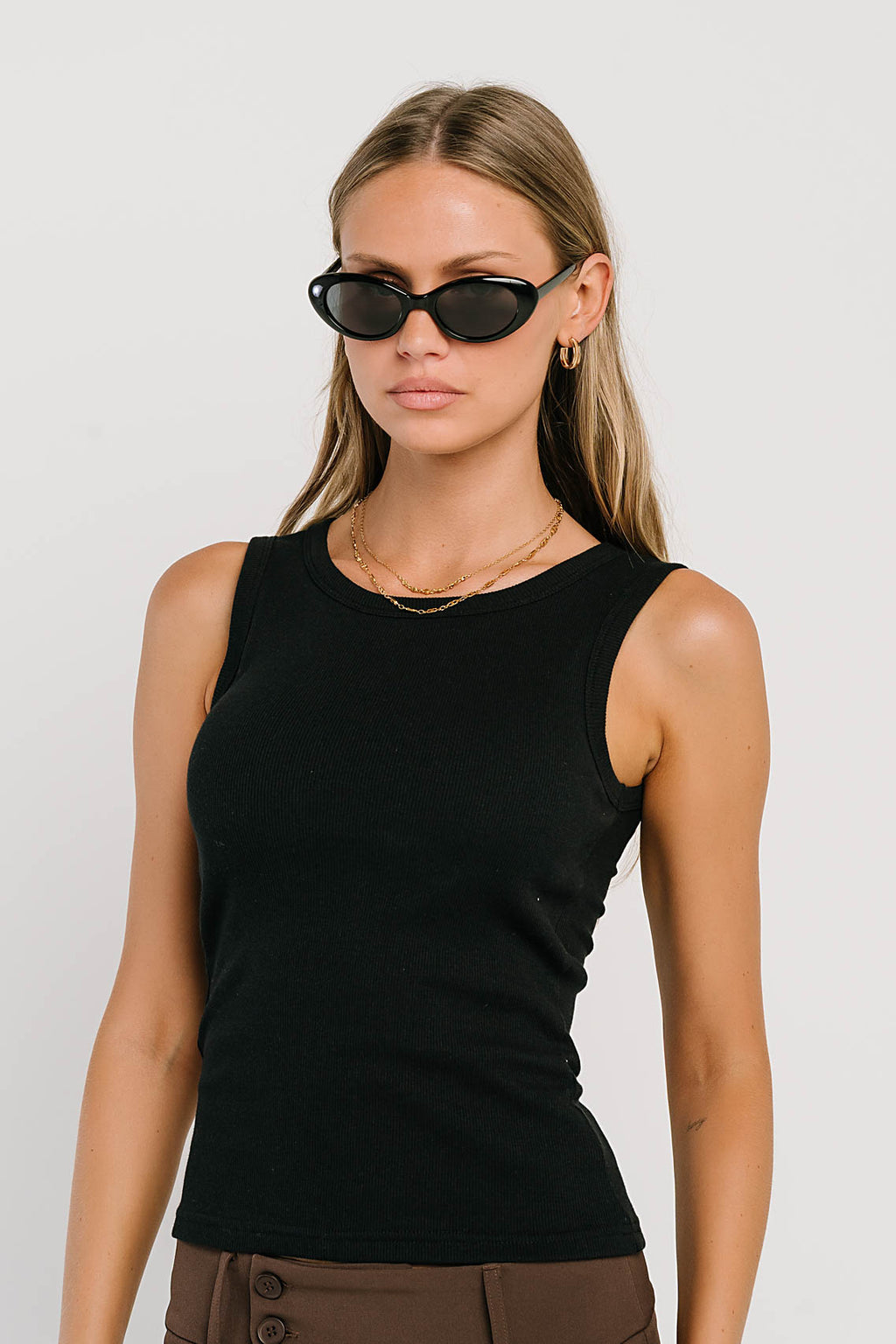 Jax Ribbed Tank in Black