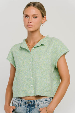 Percey Knit Cardigan in Seafoam