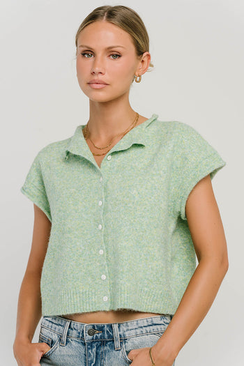 Percey Knit Cardigan in Seafoam