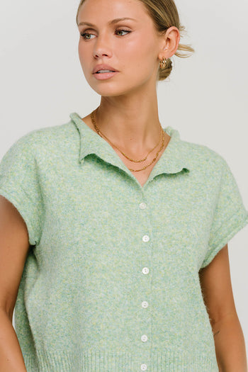 Percey Knit Cardigan in Seafoam