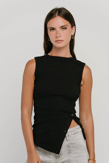 Nina Asymmetrical Tank in Black