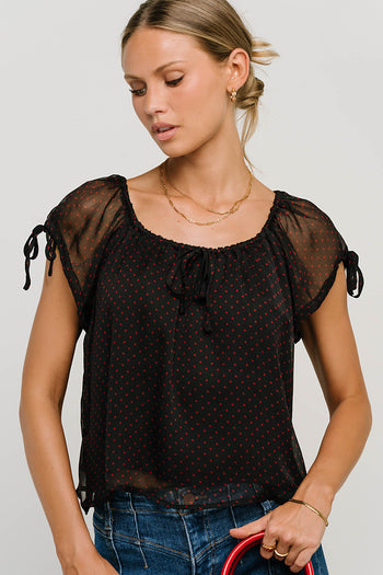 Rynlee Polka Dot Blouse in Black