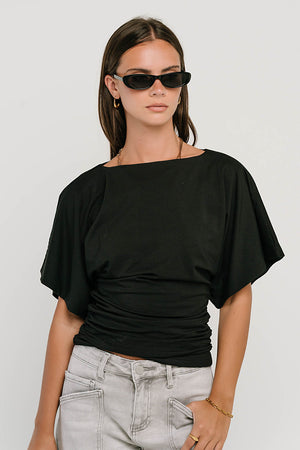 Jaida Ruched Top in Black