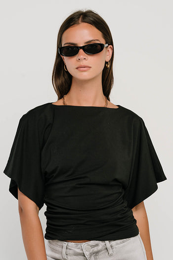 Jaida Ruched Top in Black