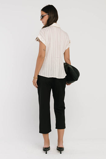 Darian Striped Button Up in Cream
