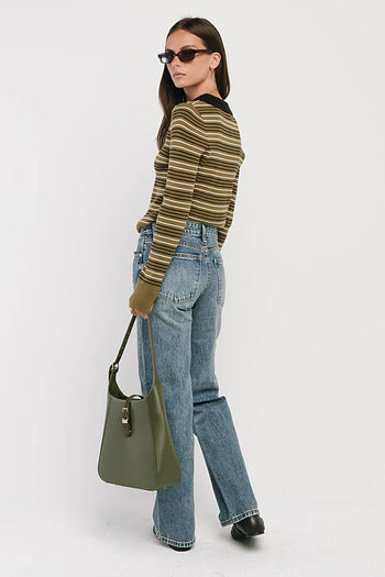 Romero Striped Sweater in Olive