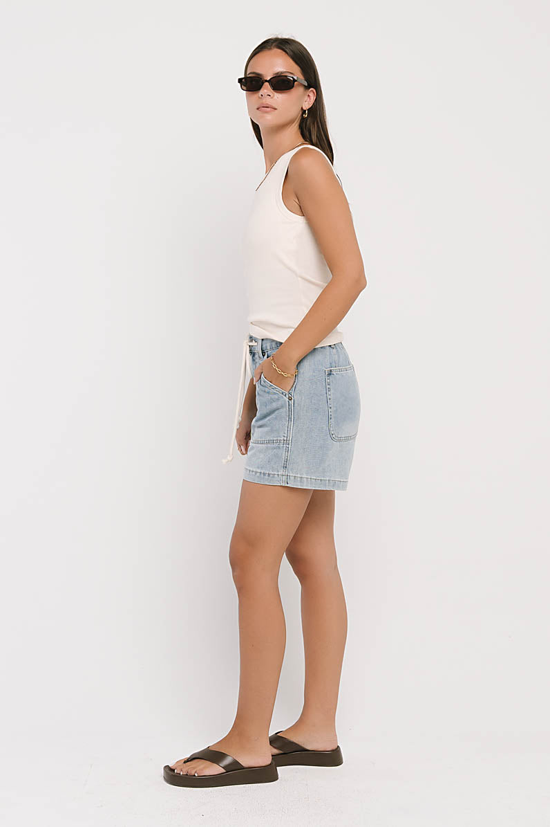 Jax Ribbed Tank in Ivory