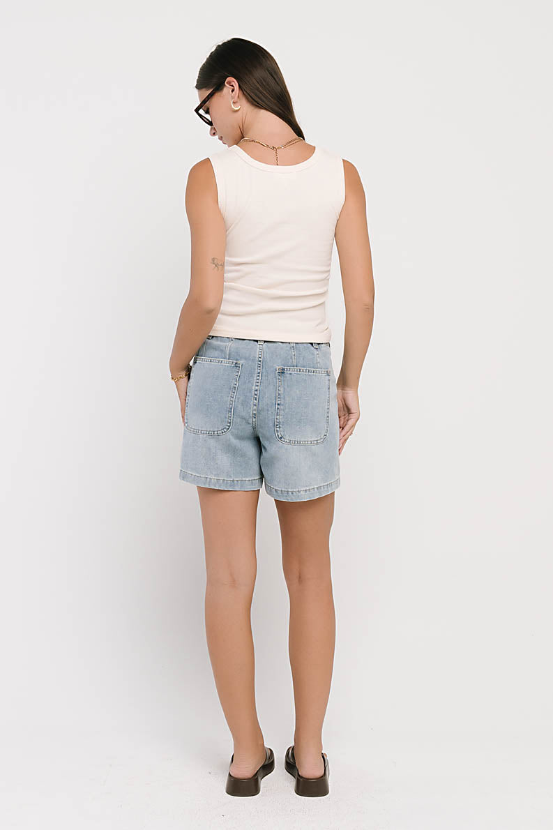 Jax Ribbed Tank in Ivory