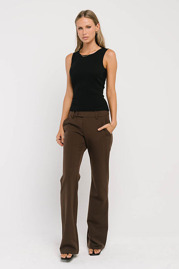 Jax Ribbed Tank in Black