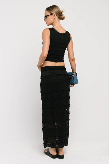 Lexie Lace Midi Skirt in Black
