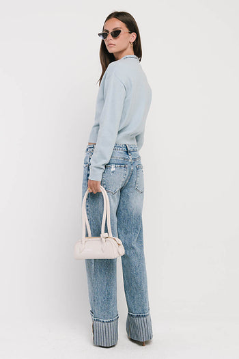 Maya Button Up Sweater in Blue