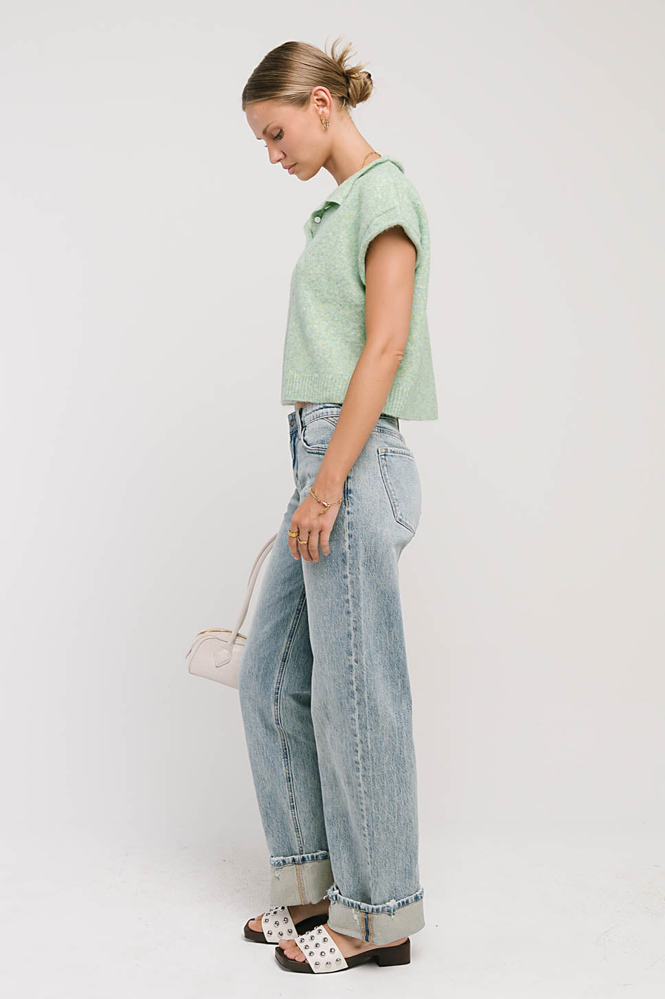 Percey Knit Cardigan in Seafoam