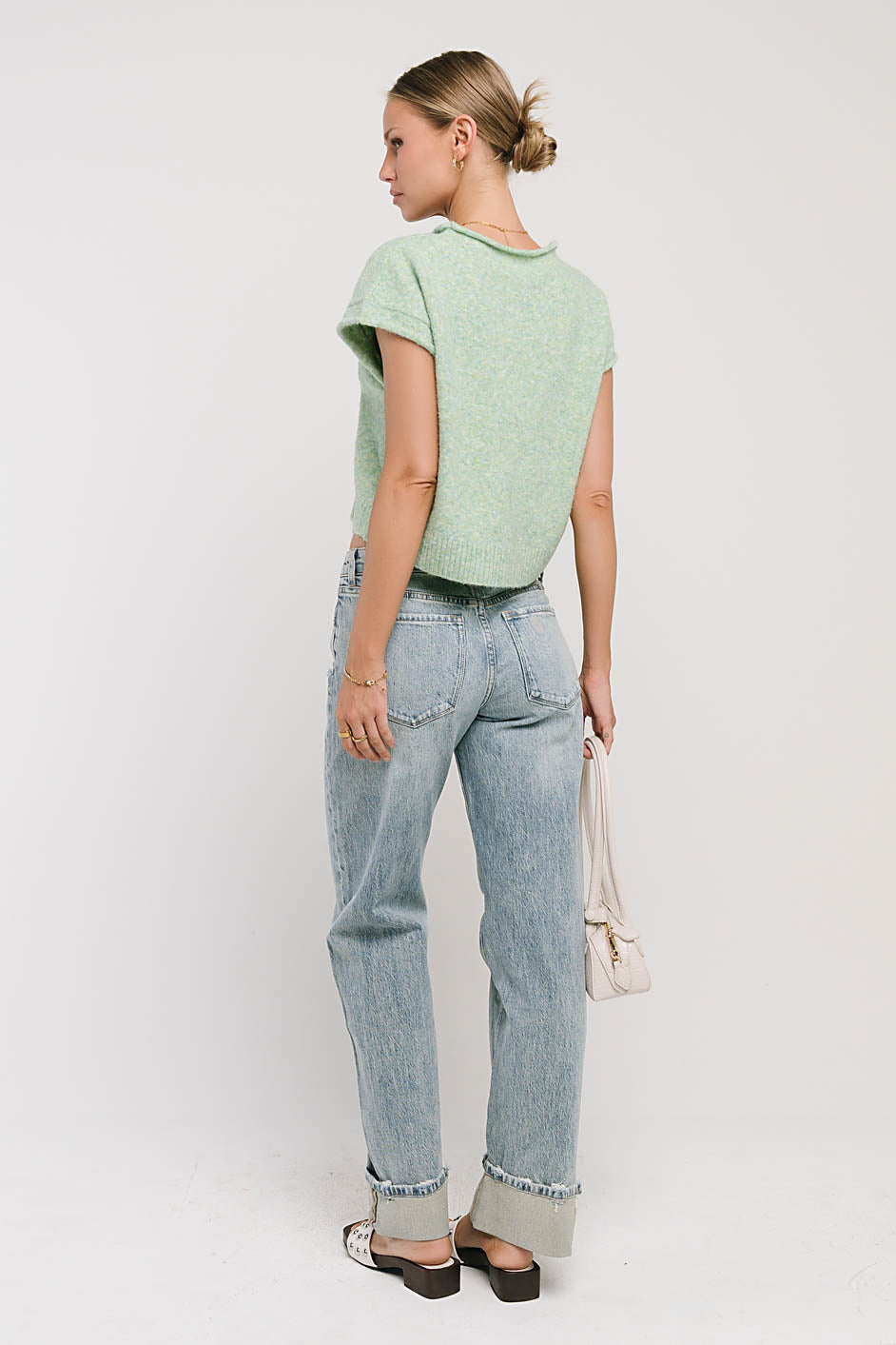 Percey Knit Cardigan in Seafoam