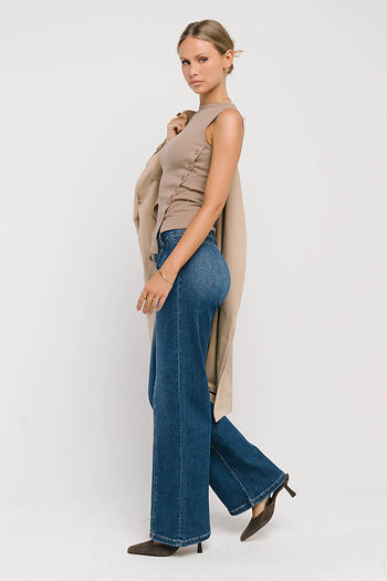 Nina Asymmetrical Tank in Taupe