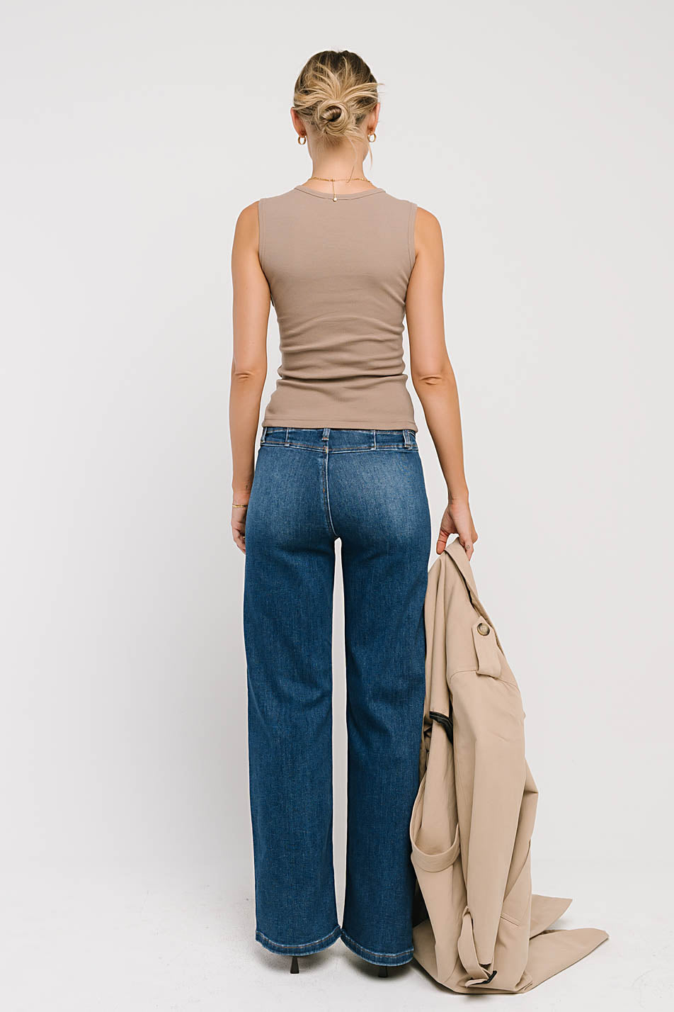 Nina Asymmetrical Tank in Taupe