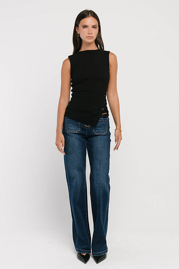 Leah Mid Rise Wide Leg Jeans