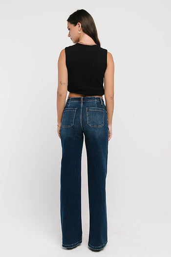 Leah Mid Rise Wide Leg Jeans