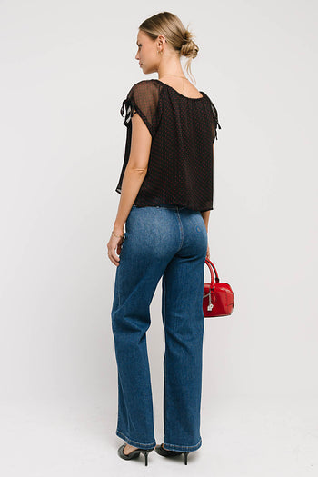 Rynlee Polka Dot Blouse in Black