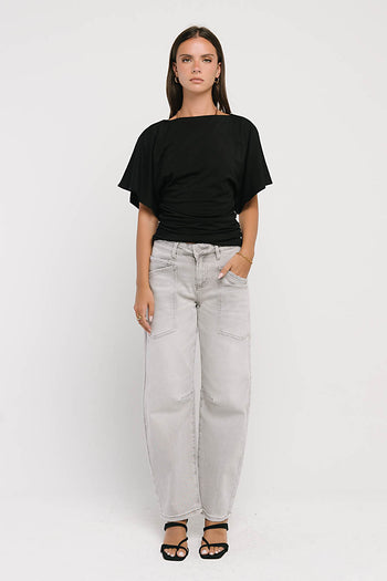 Jaida Ruched Top in Black