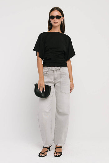 Jaida Ruched Top in Black